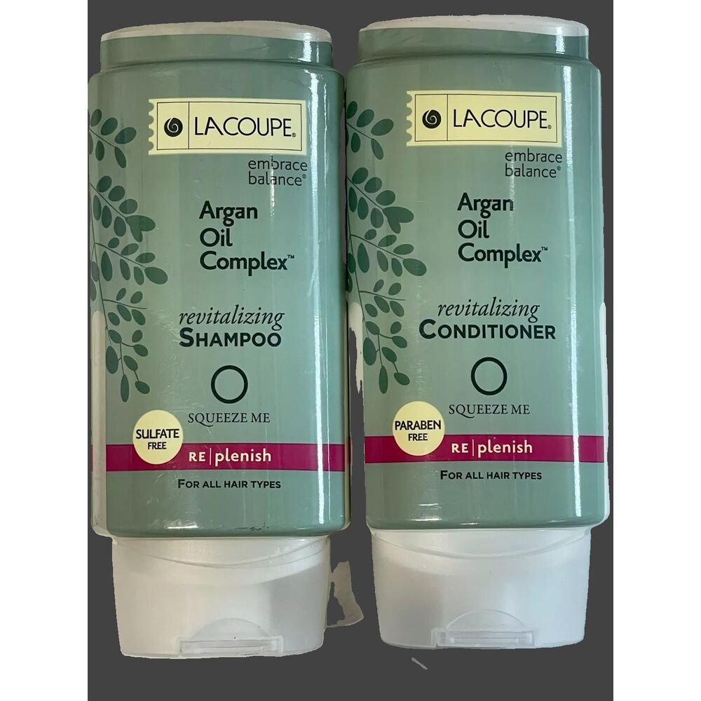 LaCoupe Argan Oil Complex Revitalizing SHAMPOO & CONDITIONER, 12.17 oz each